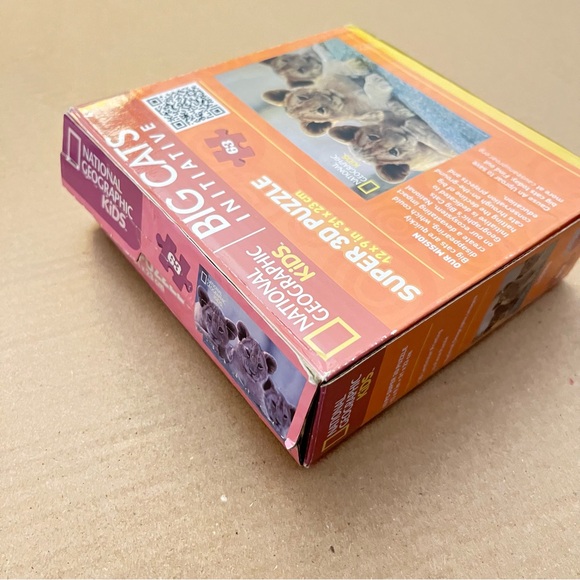 National Geographic Puzzle Kids Amazing Animals Lion Cubs 63 Piece 3D Jigsaw - Picture 10 of 14